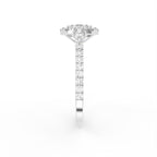 18K Halo Emerald Diamond Ring — SIDE