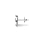18K Baguette Diamond Cluster Stud Earrings — SIDE VIEW