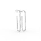 18K Round Drop Bespoke Diamond Earrings — 3D VIEW