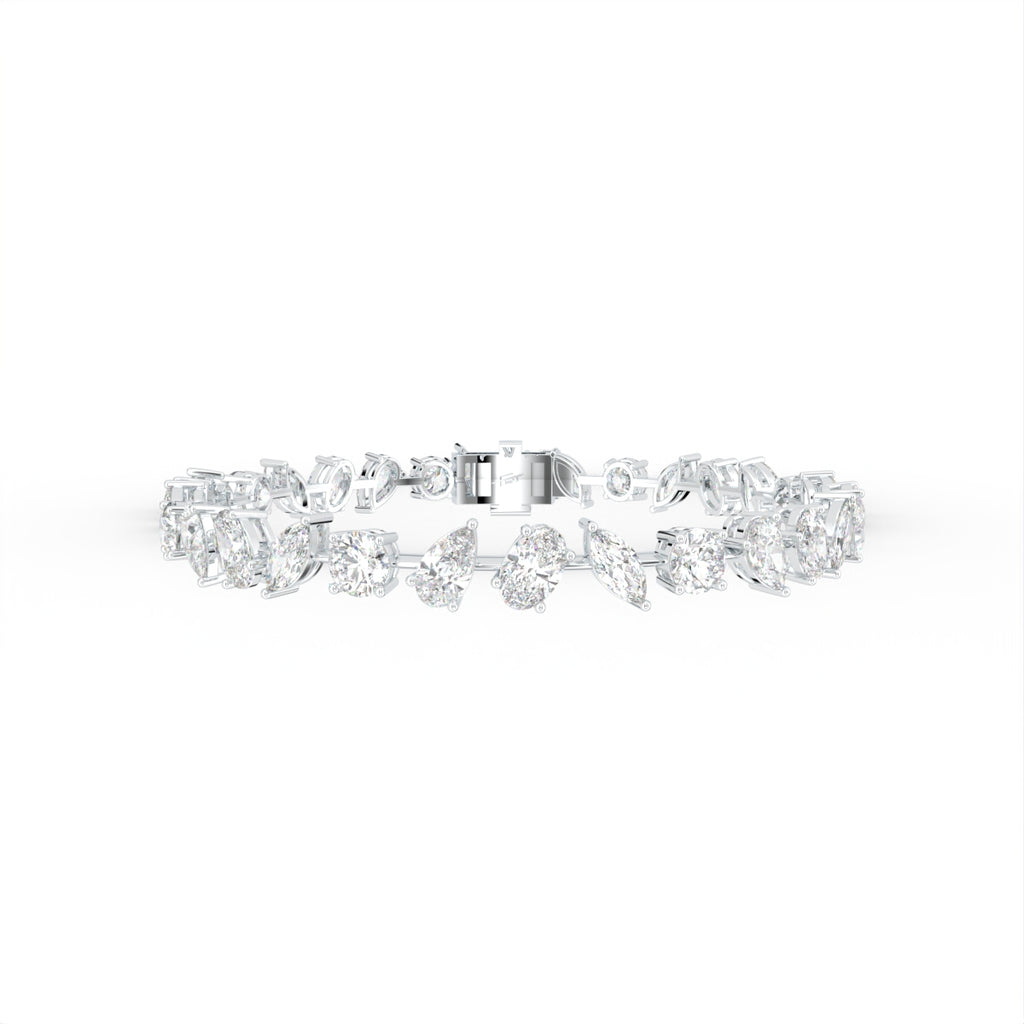 18K Multi Shape Diamond Bracelet — TOP