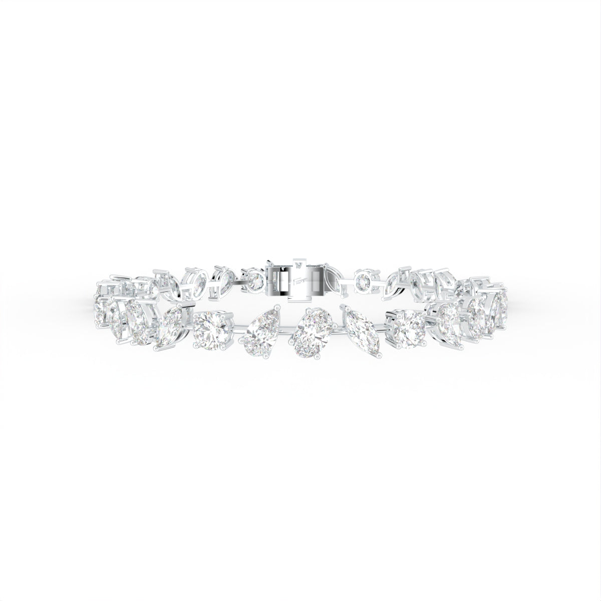 18K Multi Shape Diamond Bracelet — TOP