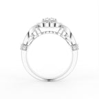 18K Bespoke Halo Round Diamond Ring — FRONT