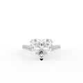 18K White Gold Solitaire Heart Diamond Ring — TOP
