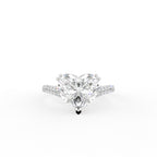 18K White Gold Solitaire Heart Diamond Ring — TOP