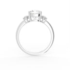 18K Trilogy Cushion Diamond Ring — FRONT