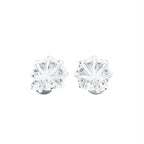 18K Floral Halo Solitaire Diamond Stud Earrings — BACK