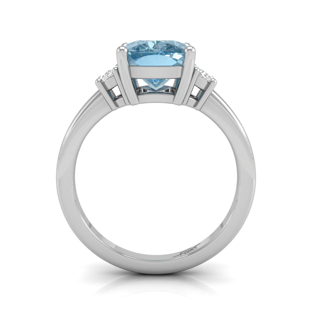 vimg:Z00237|18K Trilogy Cushion Diamond Ring — FRONT