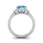 vimg:Z00237|18K Trilogy Cushion Diamond Ring — FRONT