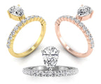 18K Bespoke Pear Diamond Ring — 3 COLOR