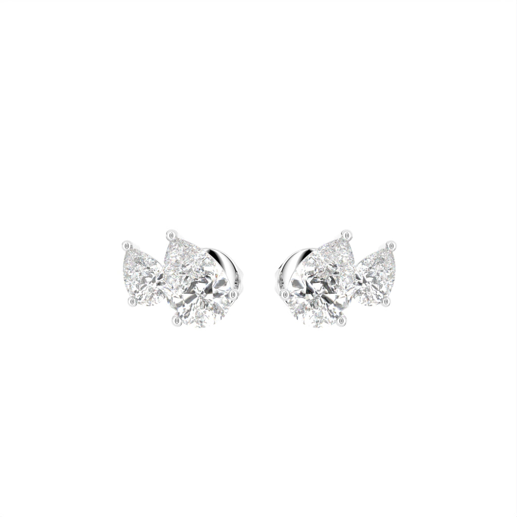 vimg:FJ4721|vimg:FJ6634|14K White Gold Pear Diamond Stud Earrings — TOP