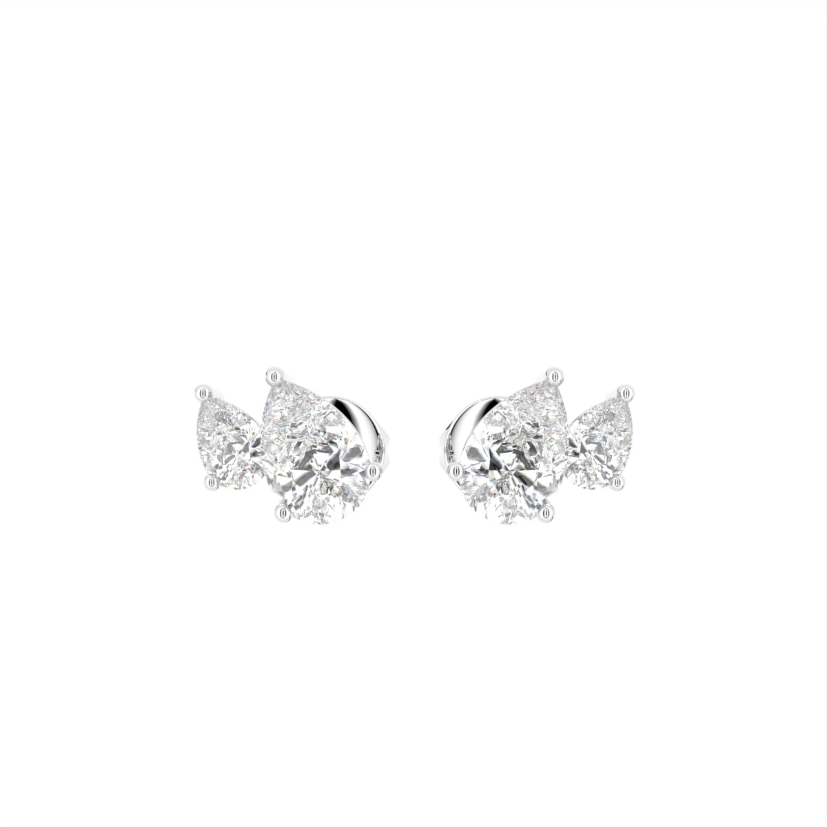vimg:FJ4721|vimg:FJ6634|14K White Gold Pear Diamond Stud Earrings — TOP