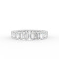 18K Full Eternity Emerald Cut Diamond Ring — TOP