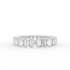 18K Full Eternity Emerald Cut Diamond Ring — TOP