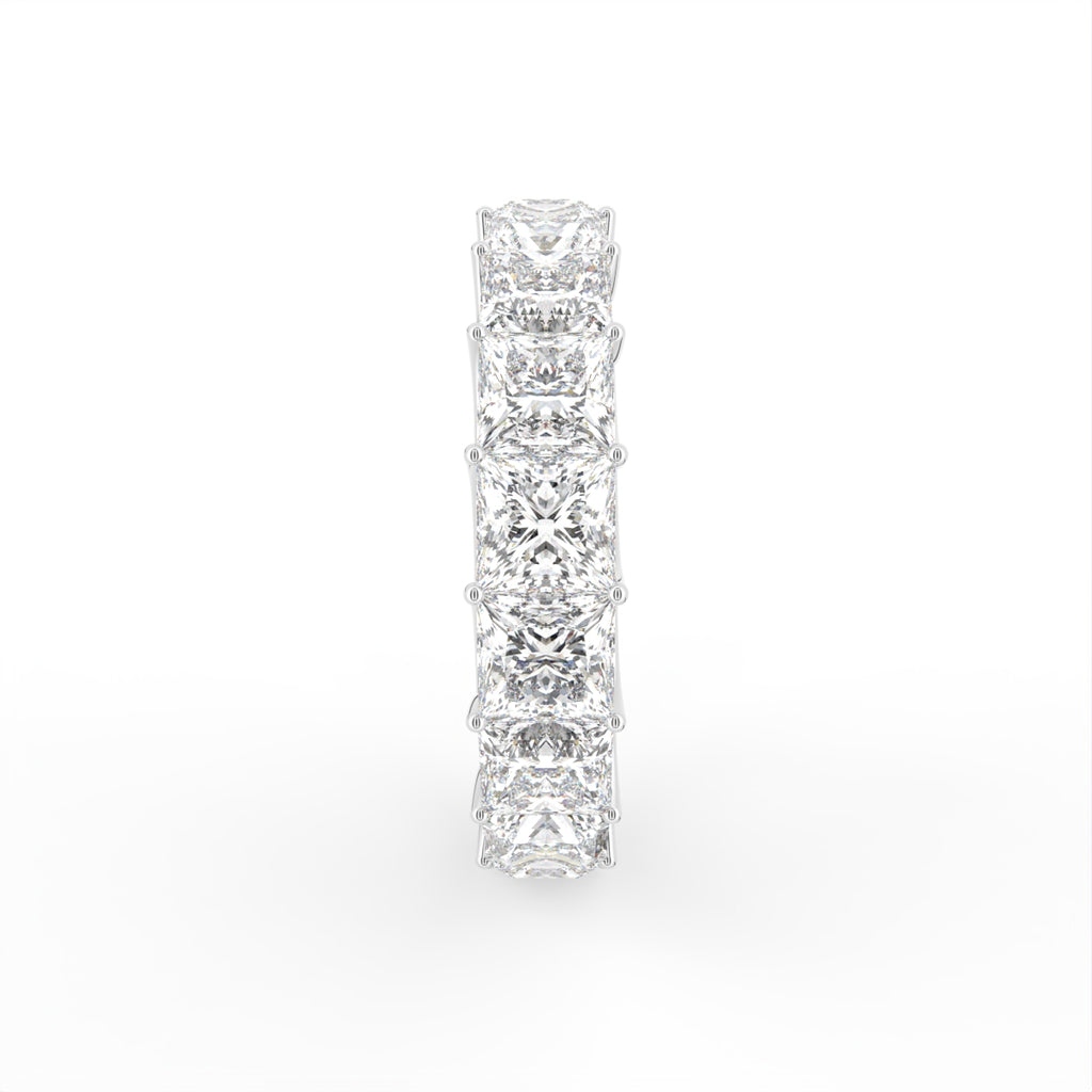 14K White Gold Full Eternity Princess Diamond Ring — SIDE