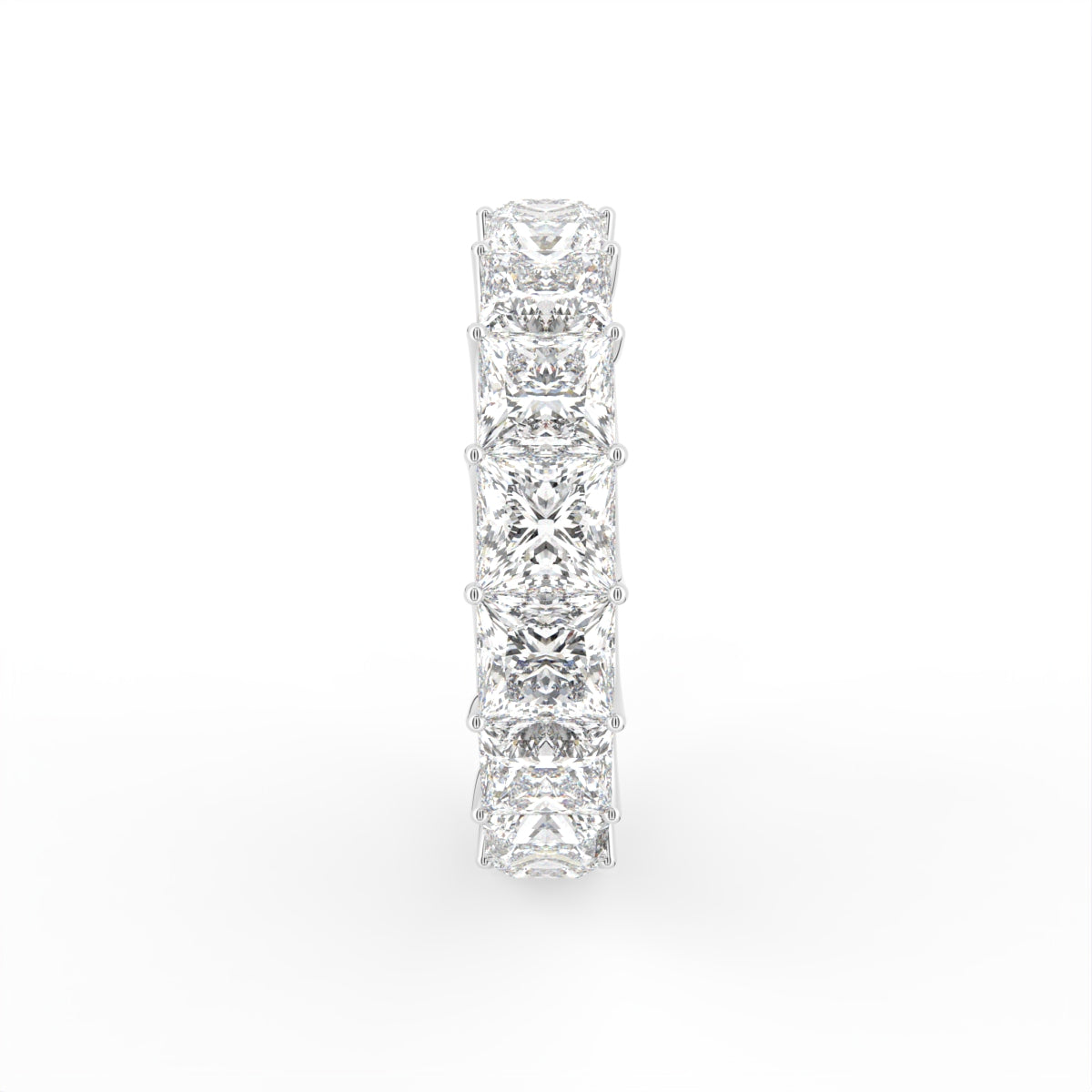 14K White Gold Full Eternity Princess Diamond Ring — SIDE
