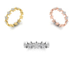 14K White Gold Star Round Diamond Ring — 3 COLOR