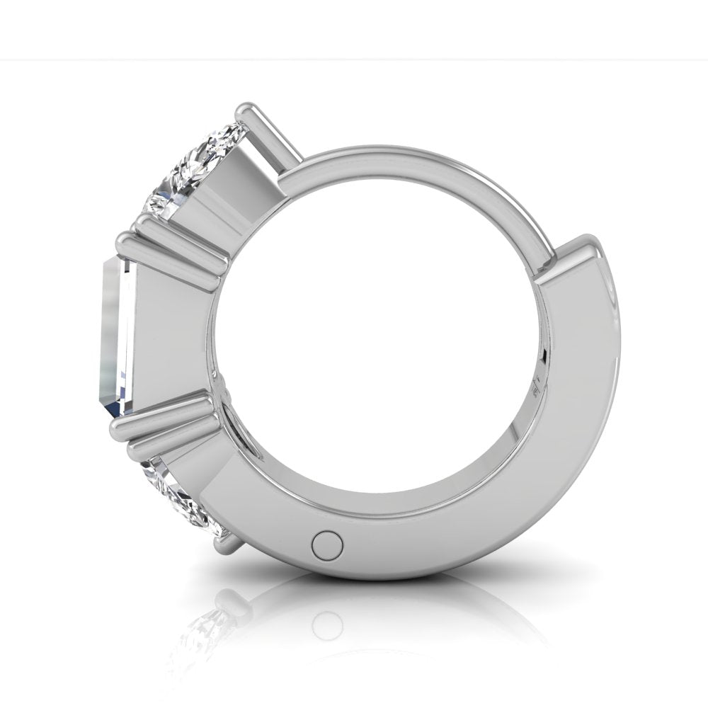 18K Diamond Hoop Earrings — SIDE VIEW