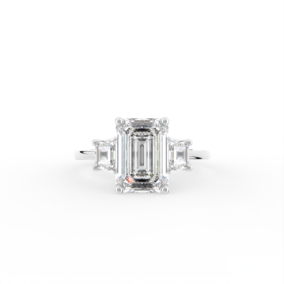 vimg:Z00312|18K Trilogy Radiant Diamond Ring — TOP