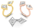 18K Bespoke Kite Bezel Diamond Ring — 3 COLOR