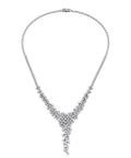 18K White Gold Round Diamond Necklace — TOP