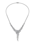 18K White Gold Round Diamond Necklace — TOP