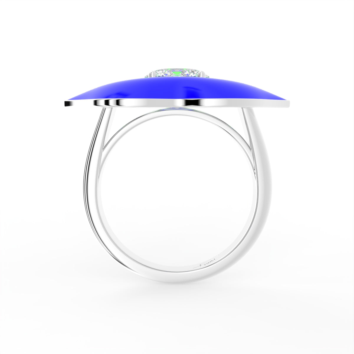 18K Bespoke Oval Diamond Ring — FRONT