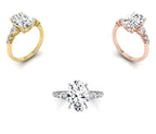 18K Bespoke Oval Diamond Engagement Ring — 3 COLOR