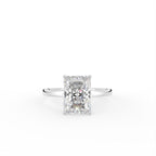 18K Solitaire Radiant Diamond Engagement Ring — TOP