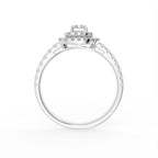 18K Halo Diamond Engagement Ring — FRONT