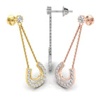 18K Round Pave Diamond Drop Earrings — 3 COLOR