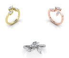 14K White Gold Marquise Diamond Ring — 3 COLOR