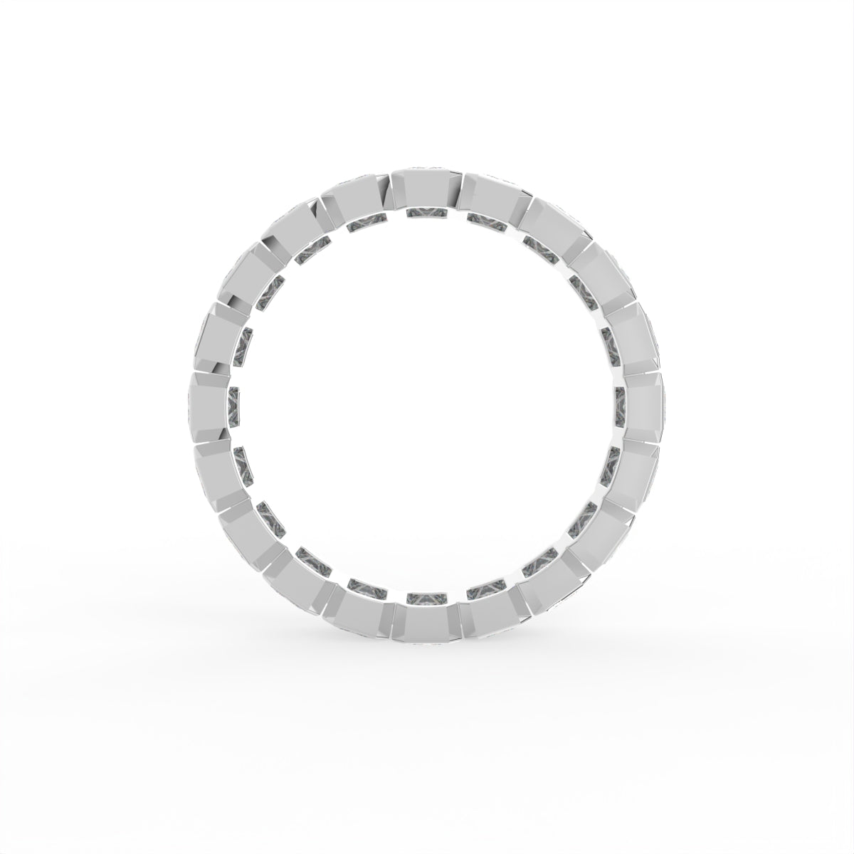 Sterling Silver Diamond Ring — FRONT/BACK