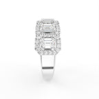 18K Emerald Cut Eternity Diamond Ring — SIDE