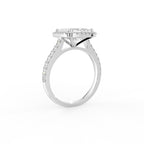 18K Halo Solitaire Diamond Engagement Ring — 3D VIEW