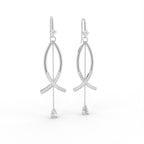 Sterling Silver Diamond Earrings — IMAGE URL