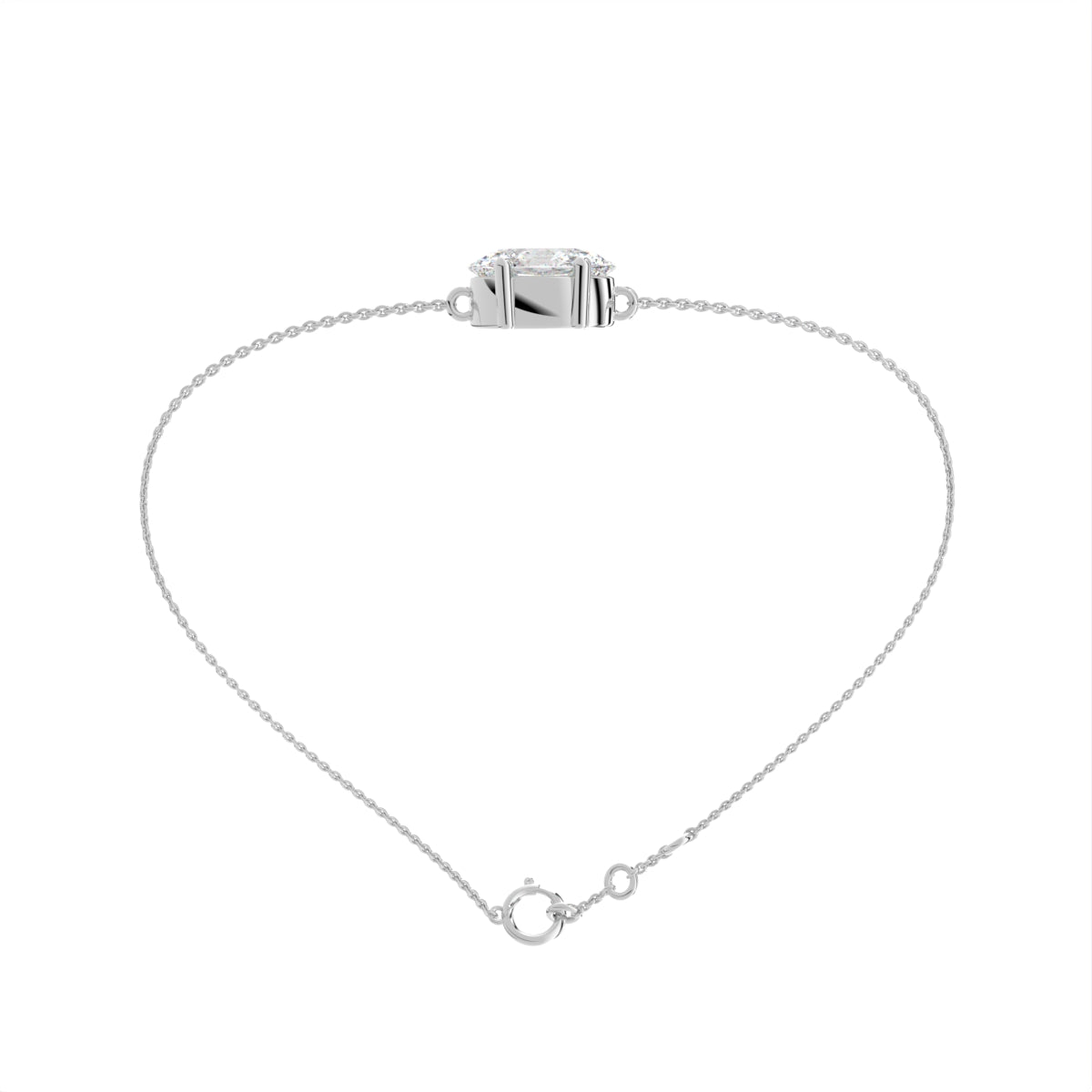 18K Gold Oval Diamond Bracelet — FRONT