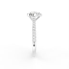 18K Halo Heart Diamond Ring — SIDE