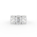 18K Trilogy Emerald-Cut Diamond Ring — TOP