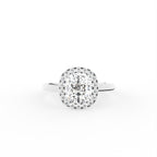 18K Halo Cushion Diamond Engagement Ring — TOP