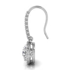 18K Round Diamond Drop Earrings — SIDE VIEW