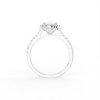 18K Halo Oval Diamond Ring — FRONT