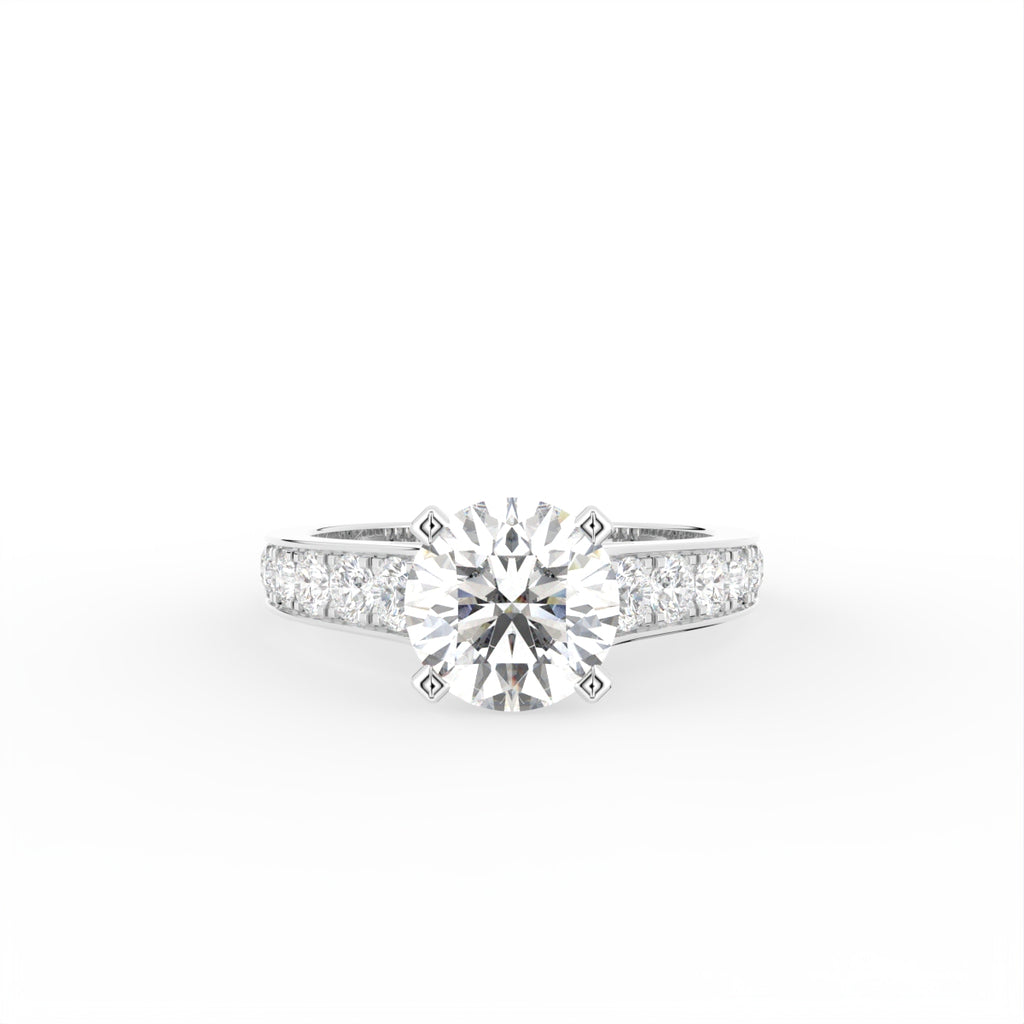 18K Round Solitaire Diamond Ring — TOP