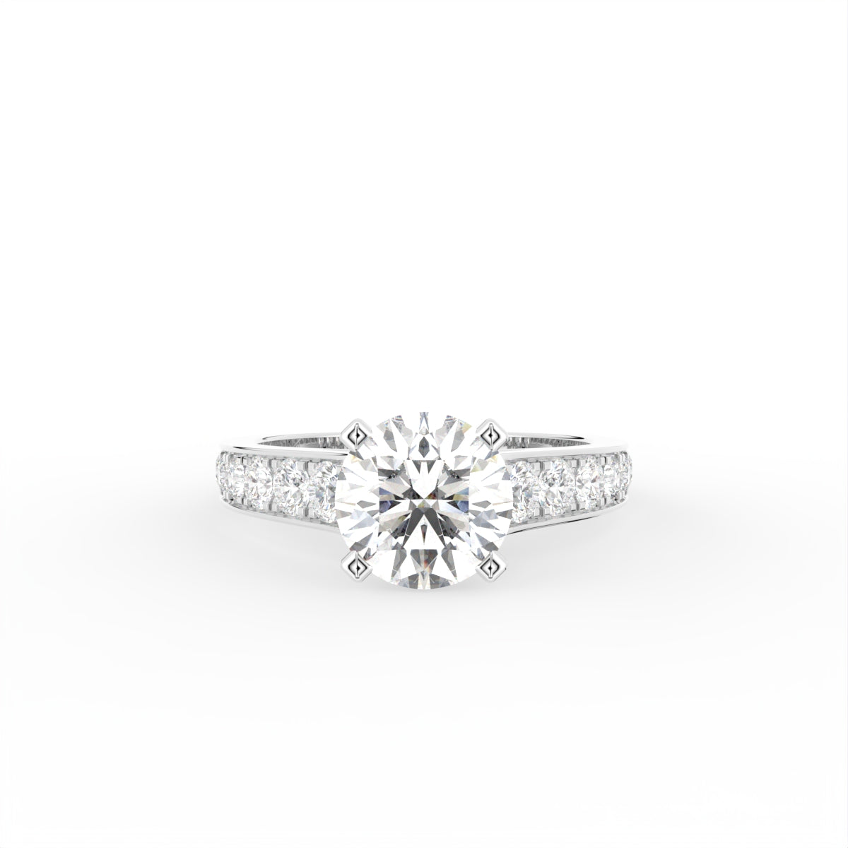 18K Round Solitaire Diamond Ring — TOP