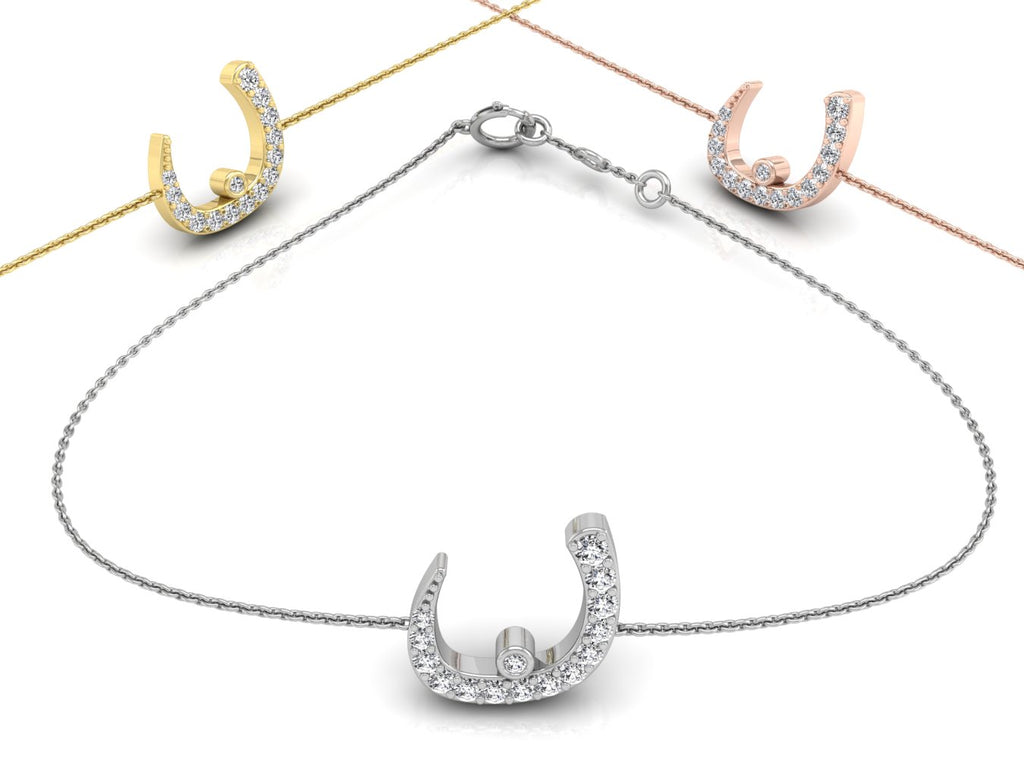 18K Arabic Alphabet Diamond Bracelet — 3 COLOR