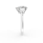18K Trilogy Pear Diamond Engagement Ring — SIDE