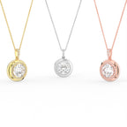 Sterling Silver Diamond Pendant — 3 COLOR