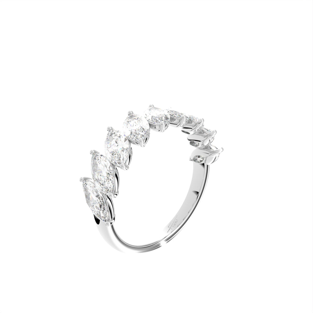 vimg:FJ4665|vimg:FJ4672|vimg:FJ4673|14K White Gold Eternity Marquise Diamond Ring — 3D VIEW