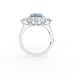 18K Halo Oval Diamond Ring — FRONT