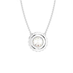 18K Halo Round Diamond Pendant — BACK
