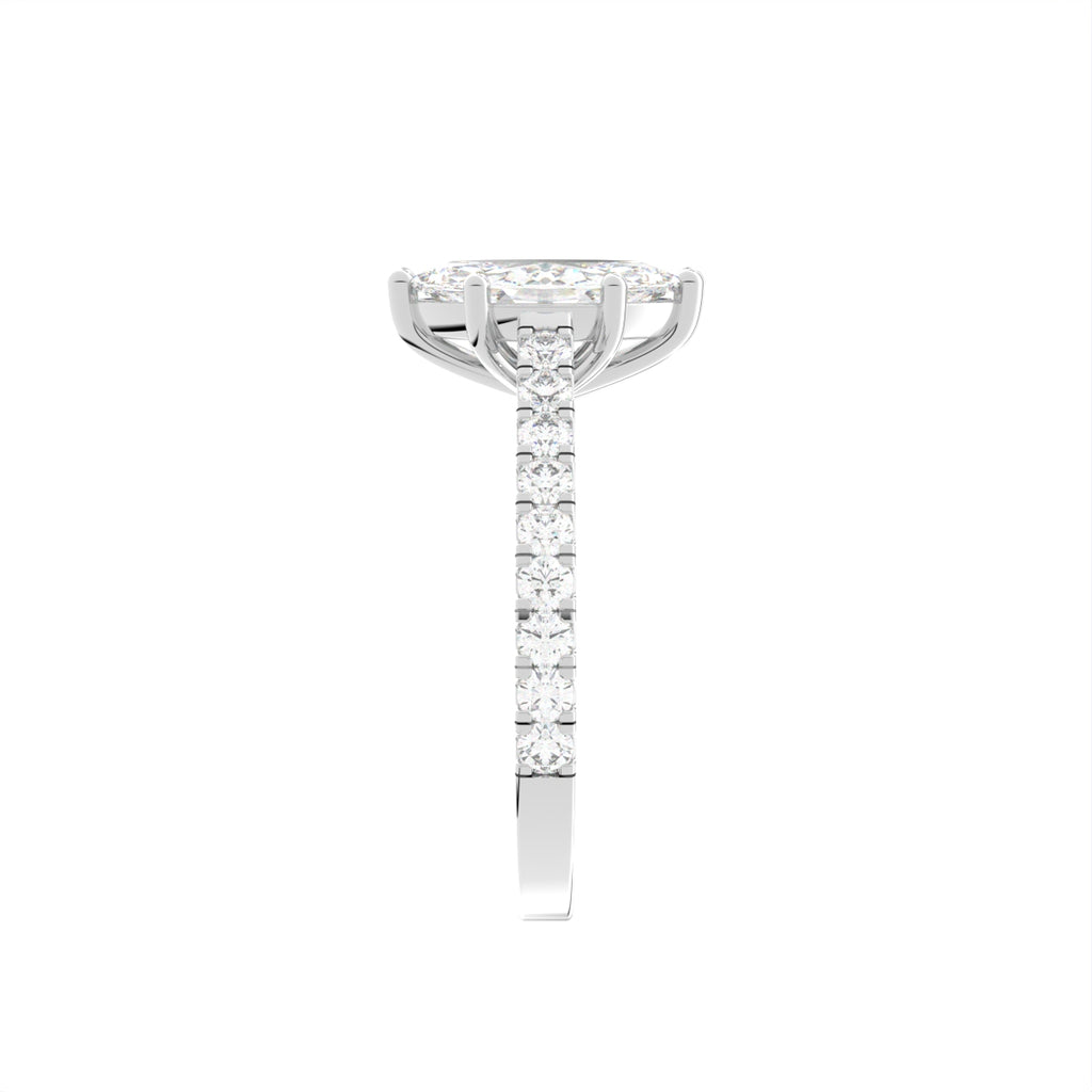 18K Solitaire Princess Diamond Engagement Ring — SIDE